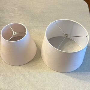 Lamp shades in white textured linen